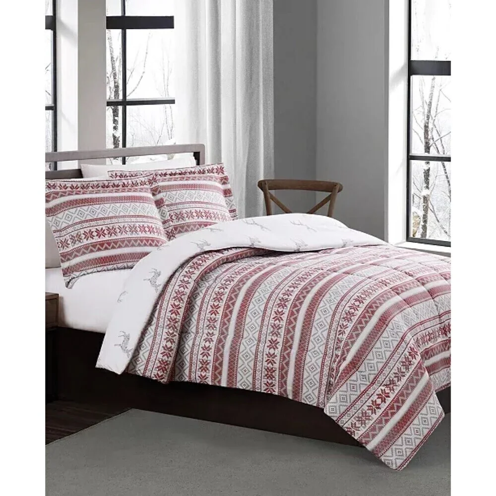 PEM AMERICA Holiday Fair Isle 2-Pc. Reversible Full/Queen Comforter Set bedding
